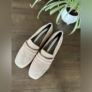 MNG Mango Tan Suede Loafers womens size EU 37, US size 6.5-7.